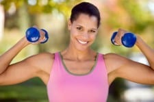 Woman lifting weights