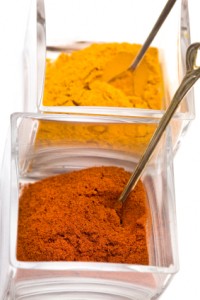 Spices isolated on white background